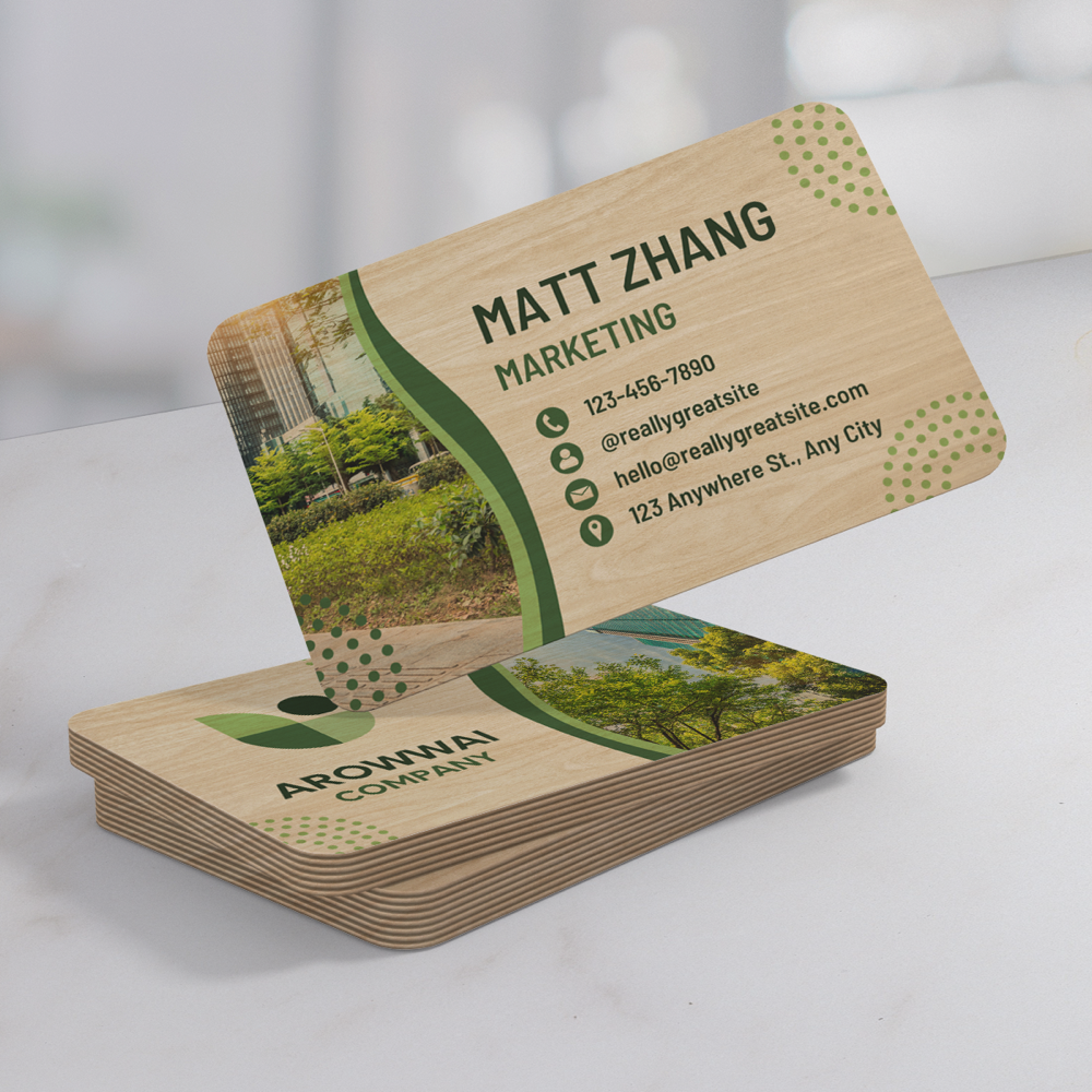 Houten visitekaartjes