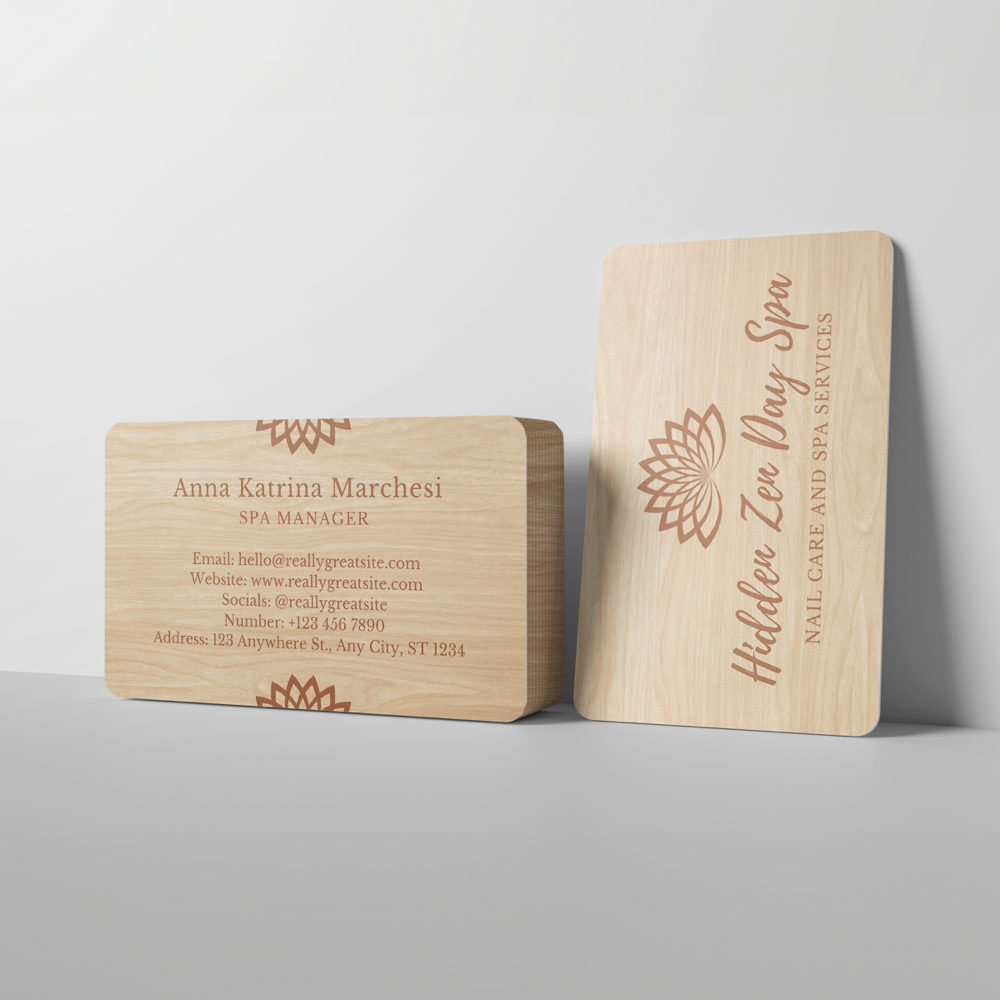 Houten visitekaartjes