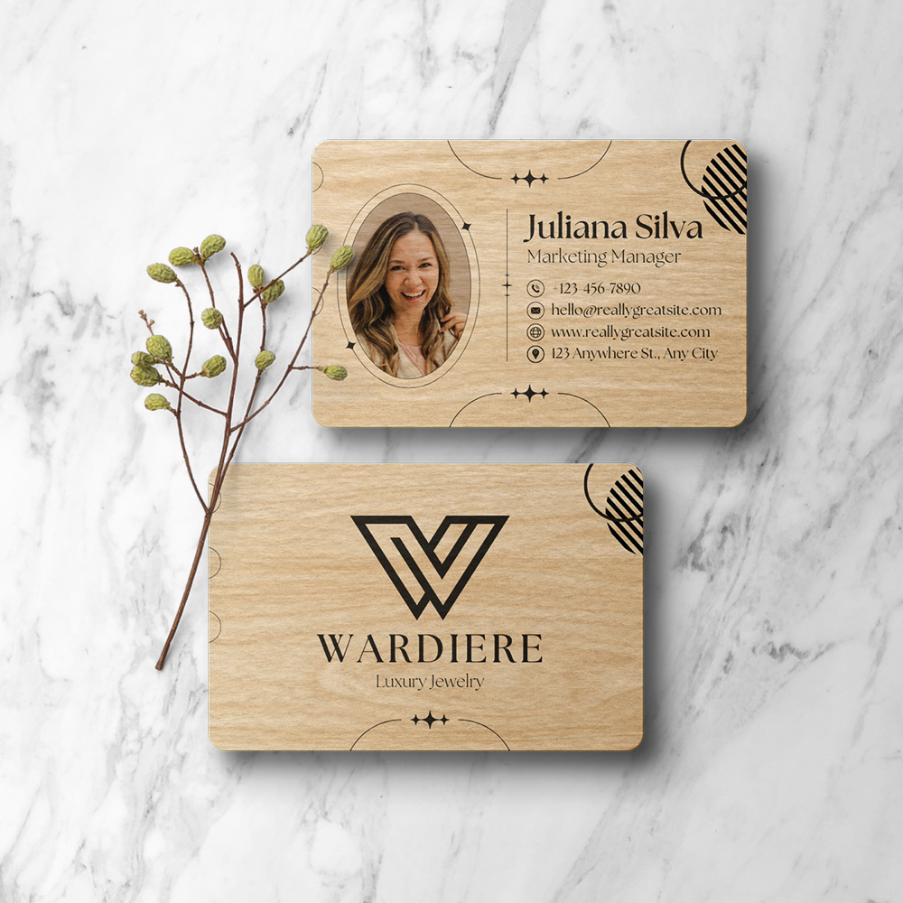 Houten visitekaartjes