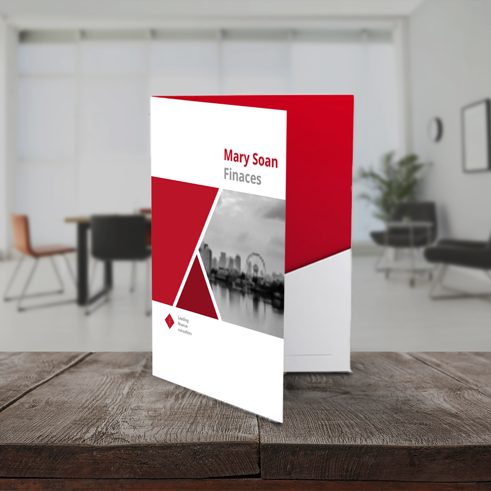 Presentatiemap met gelijmd vak